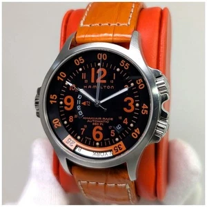 Reloj para hombre Hamilton Khaki GMT Air Race automático H776650 esfera negra naranja - Imagen 1 de 12