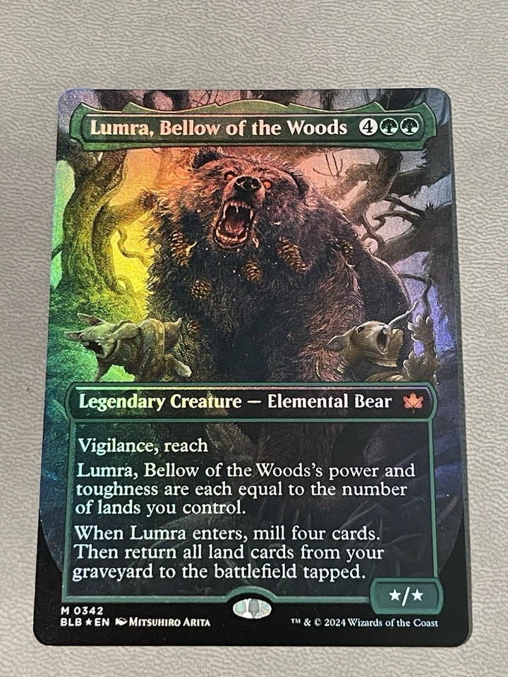 MTG Bloomburrow Lumra, Bellow of the Woods Borderless Foil Near Mint 0342 - Image 1 of 2