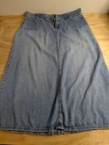 Baccini Damen Jeansrock Gr. 8 lang A-Linie bescheiden Rückenschlitz helle Waschung Rock - Bild 1 von 10