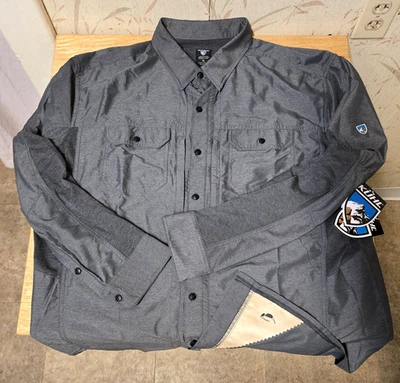 New Kuhl Airspeed Men's Long Sleeve Button Up Shirt Carbon Outdoor Hiking Sz XL - Image 1 of 4