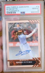 🔥2022 Topps X Juan Soto Bo Bichette Auto /5 PSA 10 🔥POP 1🔥 - Picture 1 of 2