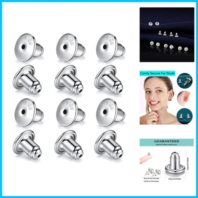 Stylish Gold Plated Hypoallergenic Earring Backs - 6 Pairs with Lifetime Service - Image 1 of 4