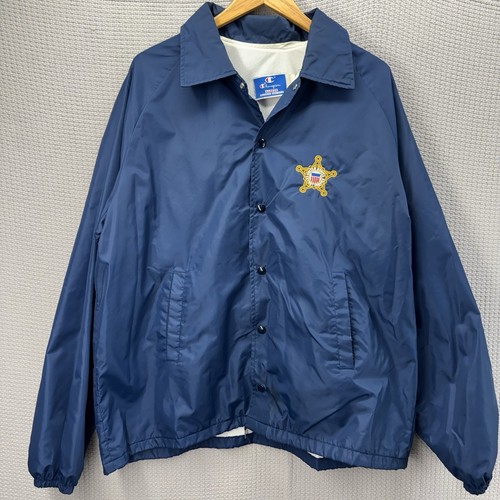 UNDERCOVER Giacca a vento blu vintage United States Secret Service di Champion XL ricamata