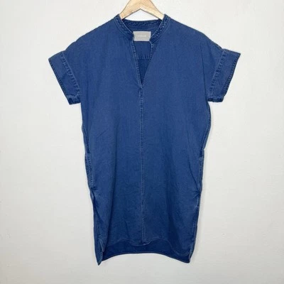 Everlane Popover Shirt Dress Split Neck 100% Cotton Short Sleeve Women’s 0 - Image 1 of 4