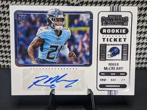 2022 Panini Contenders Titans Rookie Auto Ticket Roger McCreary #163 (AU, RC) - Picture 1 of 2