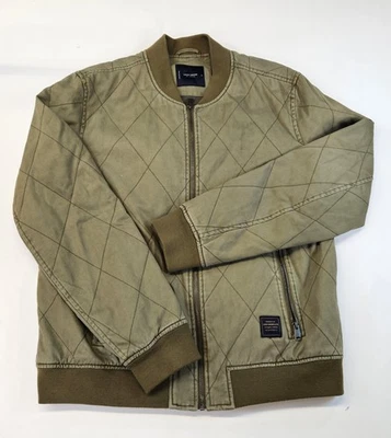 Chaqueta verde para hombre talla grande Lucky verde militar con cremallera acolchada Foto 1 de 4