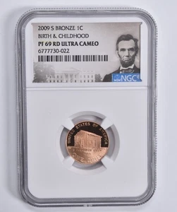 2009-S Bronze PF69 RD Lincoln Cent Birth & Childhood NGC Special Lbl *7228 - Picture 1 of 5