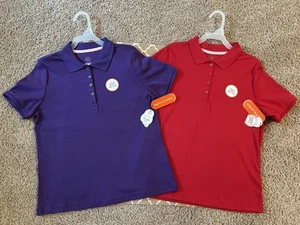 Girls Wonder Nation XXL(18) S/S Polo Collar school Uniform Shirt Lot. Red&Purple - Picture 1 of 3