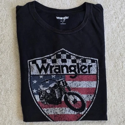 Camiseta gráfica Wrangler Motorcycle Shield negra grande para hombre Foto 1 de 4