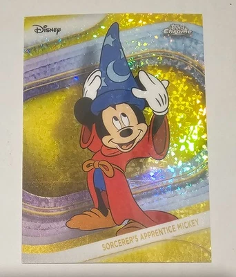 2025 Topps Chrome Disney Sorcerer's Apprentice Mickey #190 Yellow Mini Diamonds - Image 1 of 2