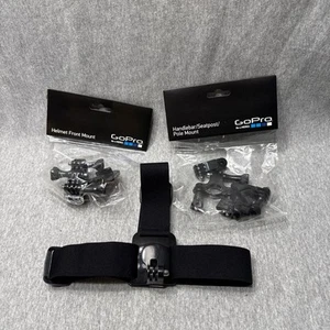 2er Set GoPro Ride HERO Lenker Sattelstütze Stange GRH30 + Helm Fronthalterung Neu - Bild 1 von 13