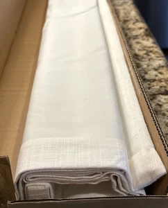 Pottery Barn CUSTOM Emery Linen Cordless Roman BLACKOUT Shade - 35x48" White - Picture 1 of 6