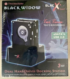Thermaltake BlacX Duet Black Widow Dual Hard Drive Docking Station NEW/SEALED - Picture 1 of 3