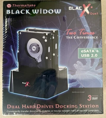 Thermaltake BlacX Duet Black Widow Dual Hard Drive Docking Station NEW/SEALED - Image 1 of 3