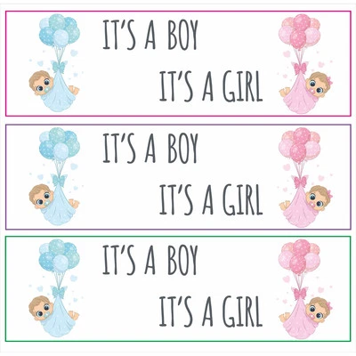 2x Banner Personalizado Baby Shower Revelación de Género Decoración de Fiesta Foto 1 de 4