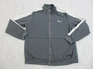 Puma Track Jacket Mens Large Black Gray Full Zip Athletic Sportswear 584802-01 - Picture 1 of 18