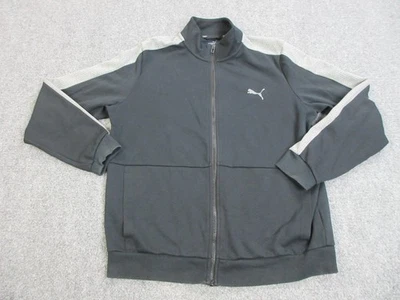 Puma Track Jacket Mens Large Black Gray Full Zip Athletic Sportswear 584802-01 - Image 1 of 4