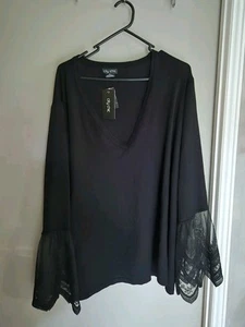 City Chic Xxl Light Jumper Scarlett Black Plus Size 24 - Picture 1 of 3