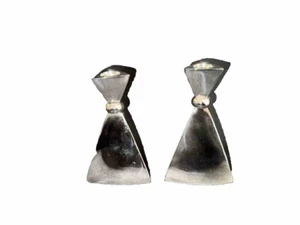 Vintage Mid Century Modern Dayton Hudson Triangler Chrom Kerzenhalter Set - Bild 1 von 5