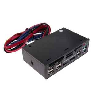 5.25'' Desktop PC Dashboard Media Front Panel Audio With USB3.0/2.0 Black - Afbeelding 1 van 7