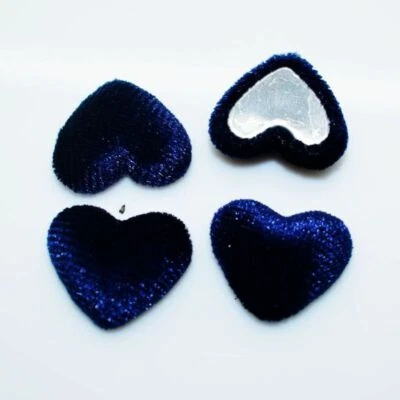 50pcs/lot Velvet Fabric Coverd Buttons 16mm Flatback Heart Shape Button Sewing C - Image 1 of 4