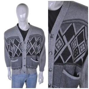 Vintage Fair Isle Cárdigan S Nórdico Islandia Copo de Nieve Pescador Jersey - Imagen 1 de 8