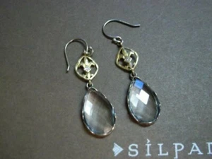 SILPADA 925 Sterlingsilber Messing Fleur de Lis Regentropfen CZ Ohrhänger W2374 - Bild 1 von 12