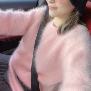 Invierno Para mujeres Moda Angora Cachemira Cálido Suéter Esponjoso Difuso Peluche Jumper Lo último - Imagen 1 de 21