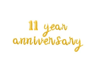 11 ANIVERSARIO Estandarte Globo Letra Cursiva - 11º Aniversario Decoraciones Fiesta Foto 1 de 4