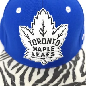 Toronto Maple Leafs NHL Zebra Stripe Wool Blend Vtg Snapback Zephyr Cap Hat RARE - Picture 1 of 11