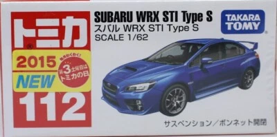 Tomica No.112 Subaru WRX Sti Type S new car sticker shrink pack - Image 1 of 2