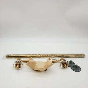 Vintage Hall Mack Gold Brass 18" Towel Bar MCM Crystal  - Picture 1 of 6