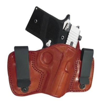 Right Hand Brown Leather Dual Clip IWB Concealment Holster - CHOOSE - Image 1 of 4