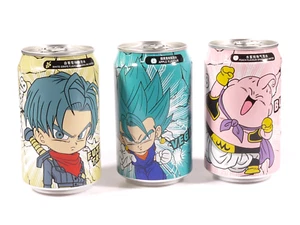PRL) DRAGON BALL OCEAN BOMB LATTINE 3 TINS 330 ML BUU VEGITO FUTURE TRUNKS - Picture 1 of 13