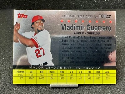 2008 Topps Chrome  VLADIMIR GUERRERO  Trading Card History  #TCHC31 - Image 1 of 2