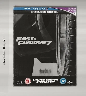 FAST & FURIOUS 7 - UK EXCLUSIVE BLU RAY STEELBOOK - NEW & SEALED - Image 1 of 3