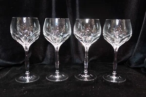 NORITAKE MASTERS CUT THUMB PRINT 4 CRYSTAL WATER GOBLETS 7 5/8" TALL - Picture 1 of 4