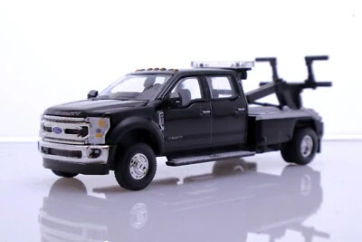 Grúa Ford F-450 2020 doble remolque escala 1:64 diecast modelo F350 negra Foto 1 de 4