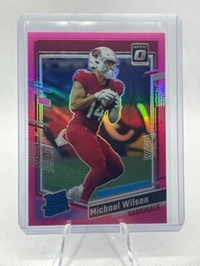 2023 Donruss Optic Football Michael Wilson Pink Rated Rookie No. 204 Cardinals - Picture 1 of 2