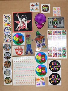 Lot Of Vintage Sticker Misc new /used sheets Betty Boop- Tigers- Marvin Martian - Picture 1 of 4