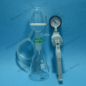 250mL,Filtration Kit,Erlenmeyer Flask & Filter Funnel & Handle pump,Funnel Set - Picture 1 of 6