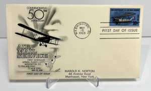 US FDC 1968 50th Anniversary Air Mail Service - Picture 1 of 2