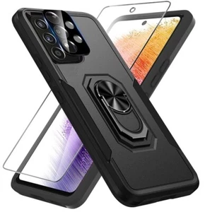 Samsung Galaxy A73 5G Case with Screen Protector+Camera Lens Protector, Black - Picture 1 of 8