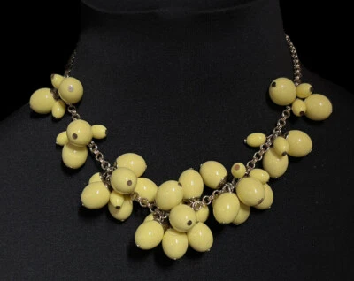 Collar Talbots amarillo pálido cuentas ovaladas agrupadas Foto 1 de 4