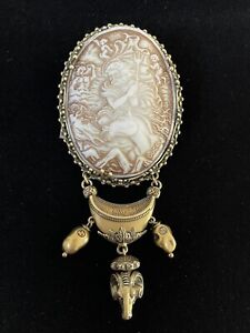 NEW GUCCI BROOCH CAMEO Pin Brown Ivory Cruise Collection 2018/2019