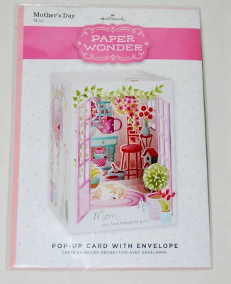 Nuevo Hallmark Paper Wonder Día de la Madre Pastel Hogar y Jardín 3D Pop-Up Box Tarjeta Foto 1 de 4