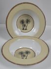Melamine Ware Bowls by Four Star ~ Palm Trees Tan and White ~ Set of 2