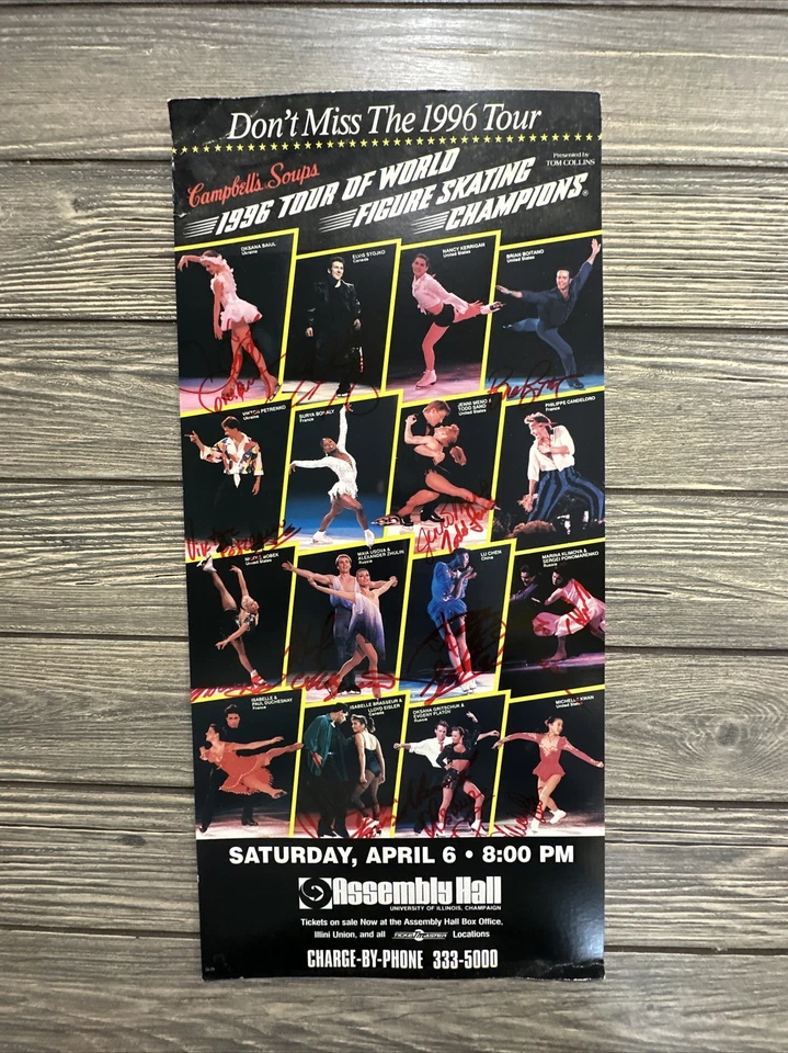Vtg RARE 1996 Figure Skating champions Promo Ad Poster Signed Brian Boitano Kwan - Image 1 of 4