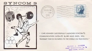 SYNCOM 3 satellite launch day Cape Canaveral SARZIN Space cover 1964 Rare ! - Photo 1/1