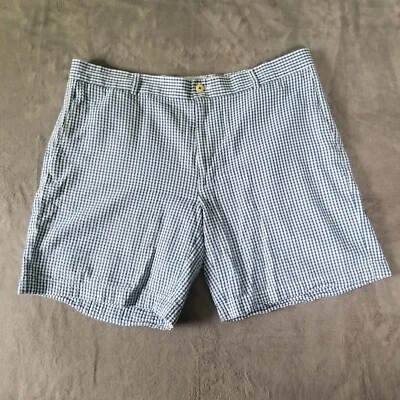 Southern Tide Skipjack Shorts Mens Blue White Size 40 Gingham Check Seersucker - Image 1 of 4